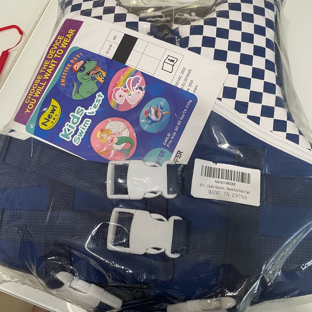 Kids Blue and White Swim Vest
